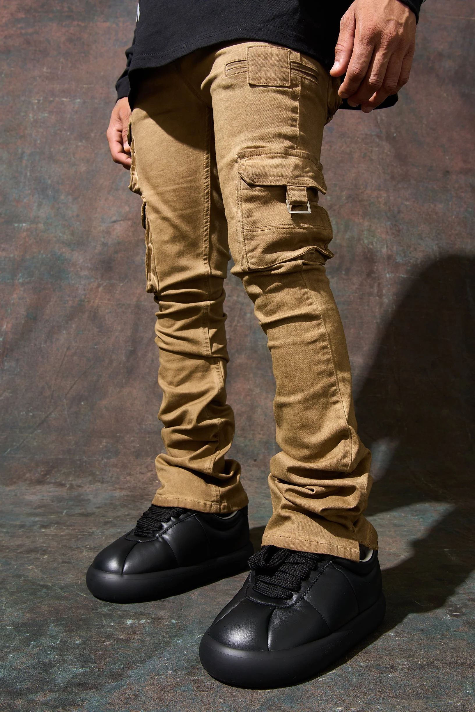 "CINNAMON" Cargo Stacked Jeans - Image 3