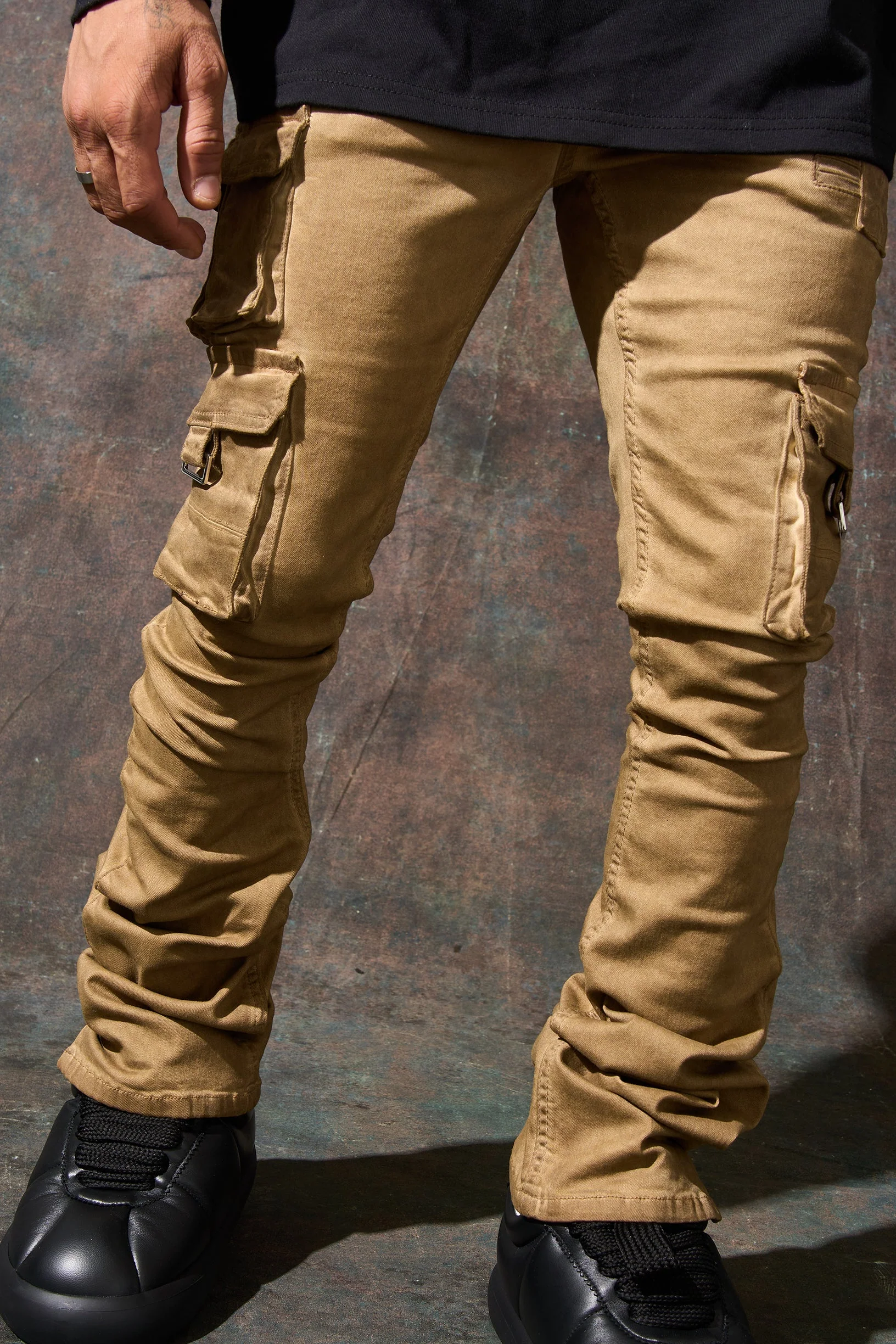 "CINNAMON" Cargo Stacked Jeans - Image 5