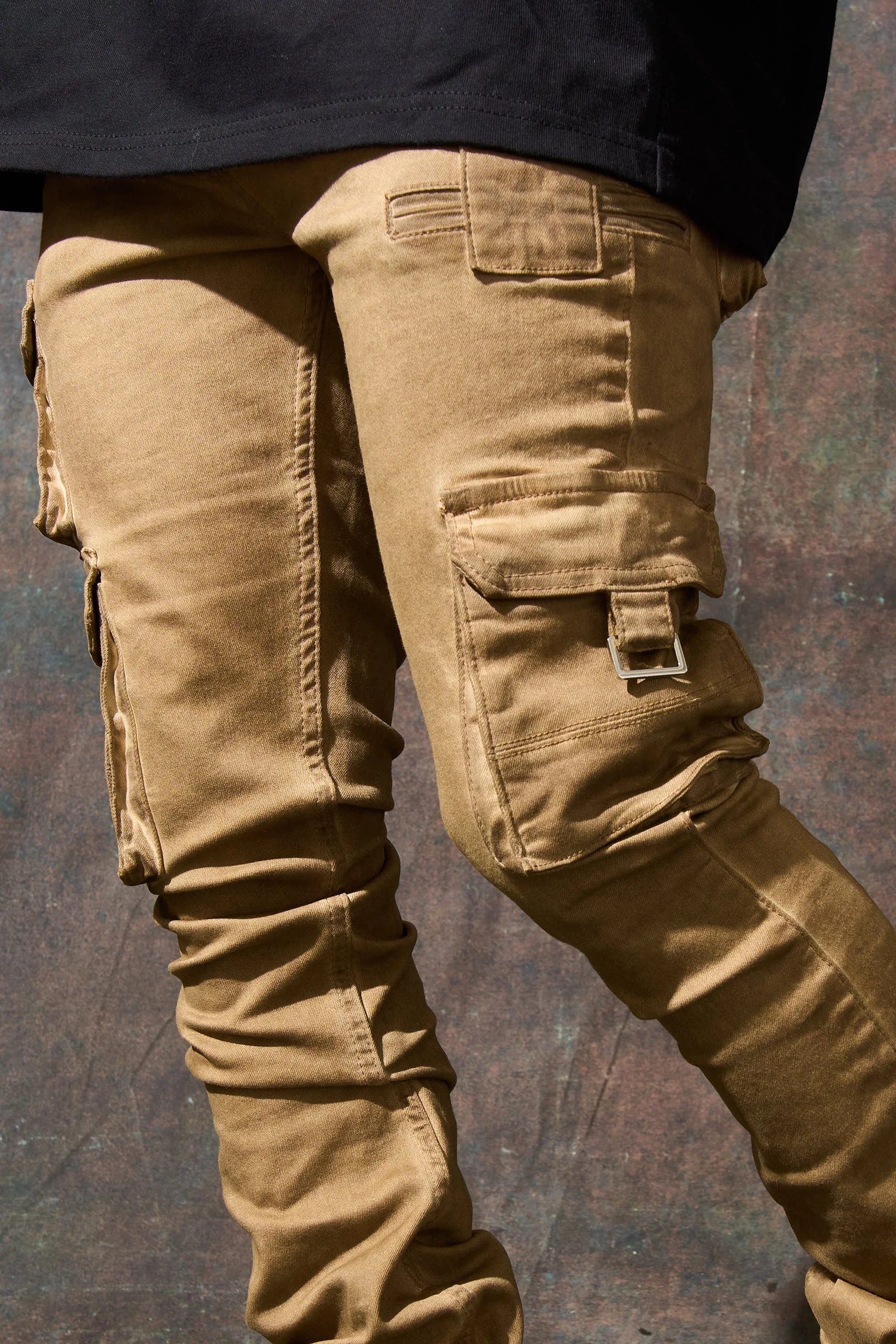 "CINNAMON" Cargo Stacked Jeans - Image 7
