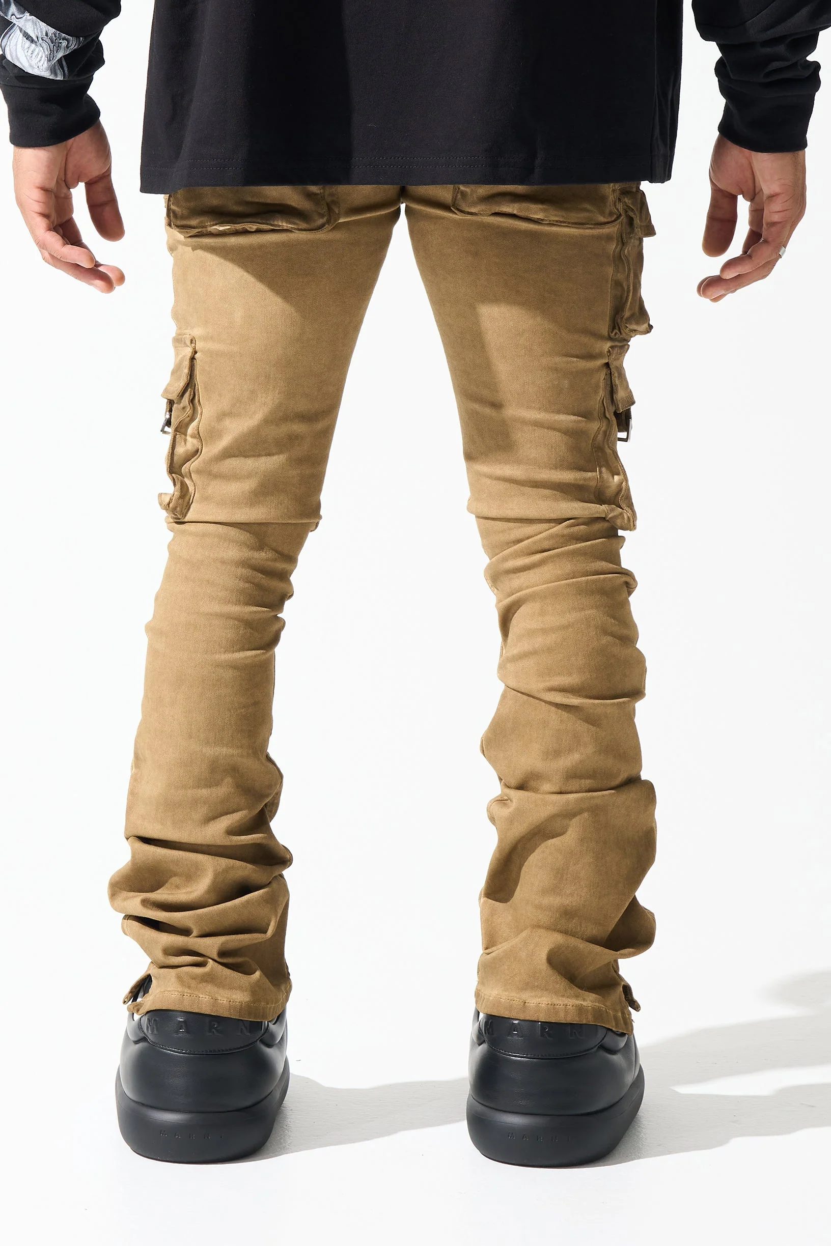 "CINNAMON" Cargo Stacked Jeans - Image 9