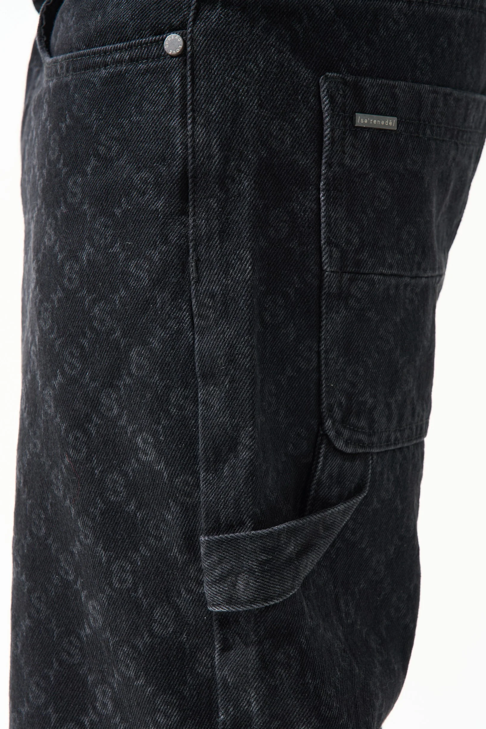 MONOGRAM Black Denim Shorts - Image 3