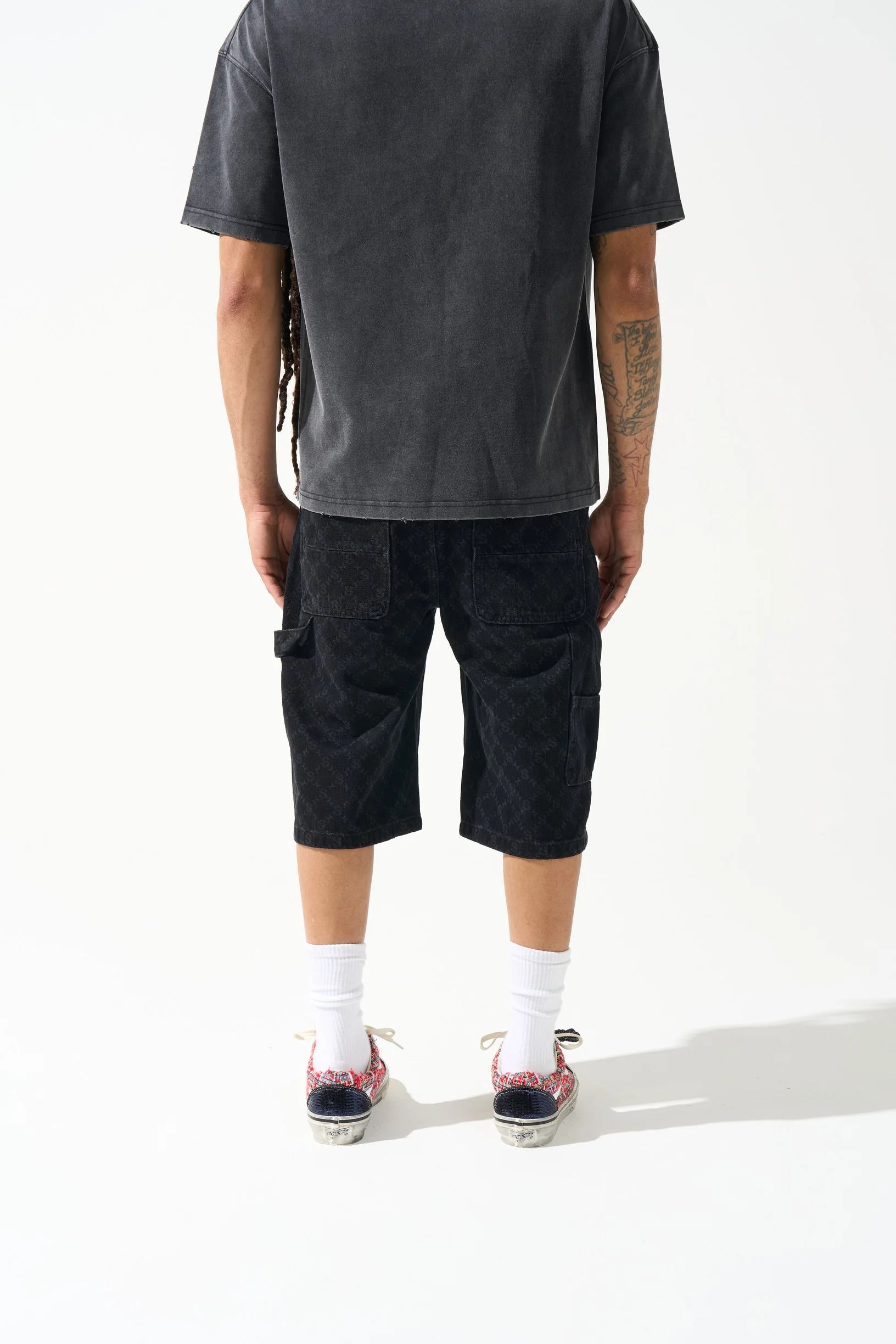 MONOGRAM Black Denim Shorts - Image 4
