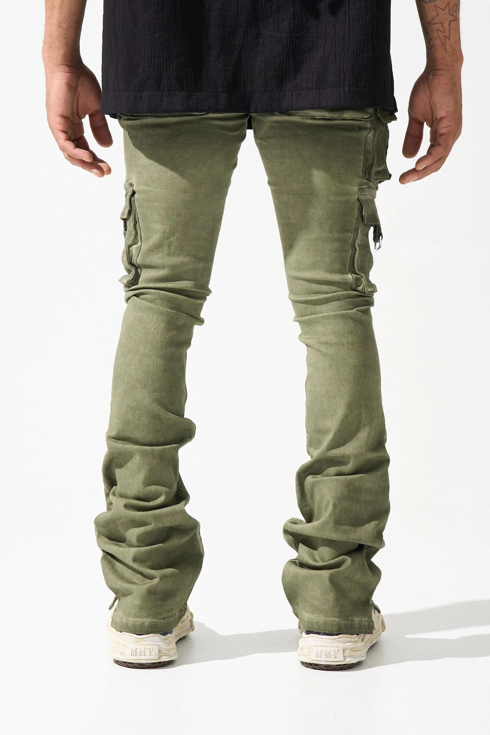 "OIL" Cargo Stacked Jeans - Image 10