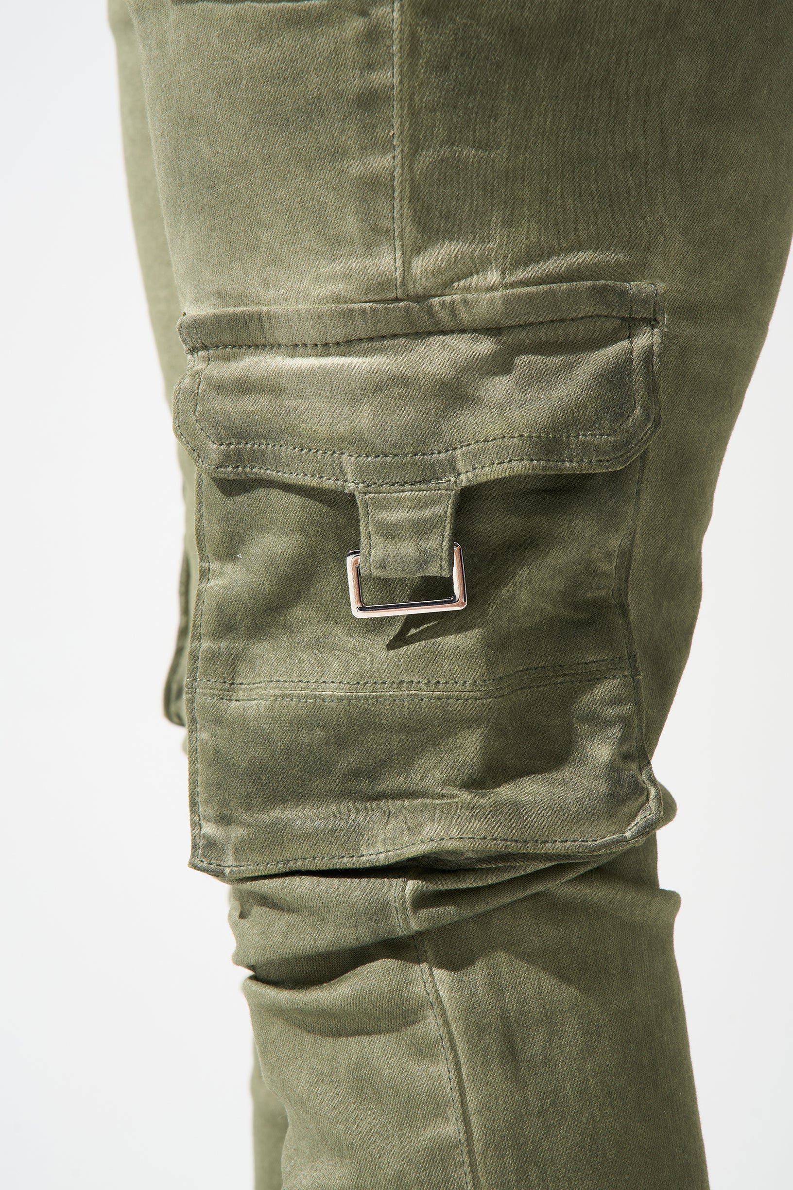"OIL" Cargo Stacked Jeans - Image 9