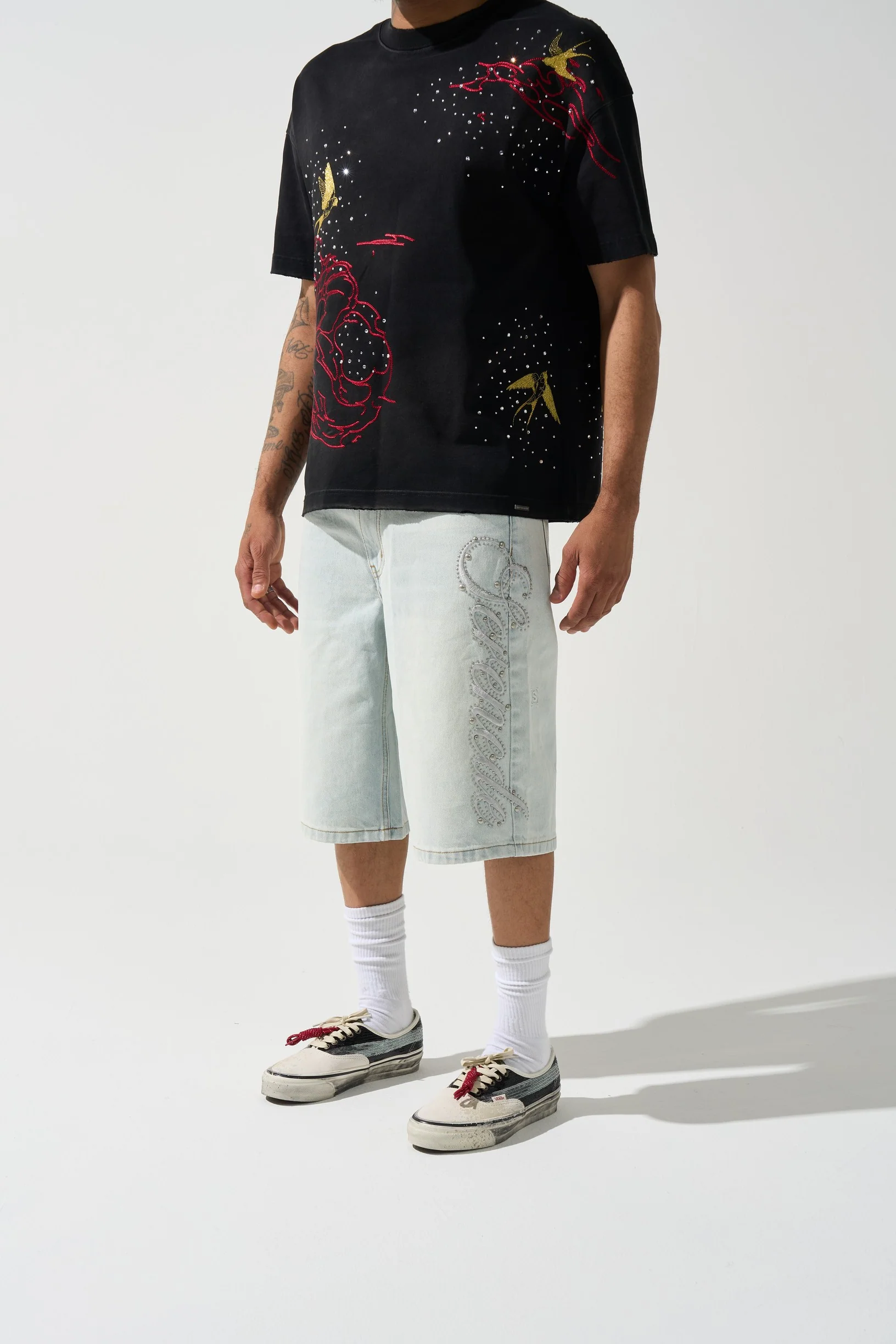 SIDE SCRIPT Light Denim Shorts - Image 2