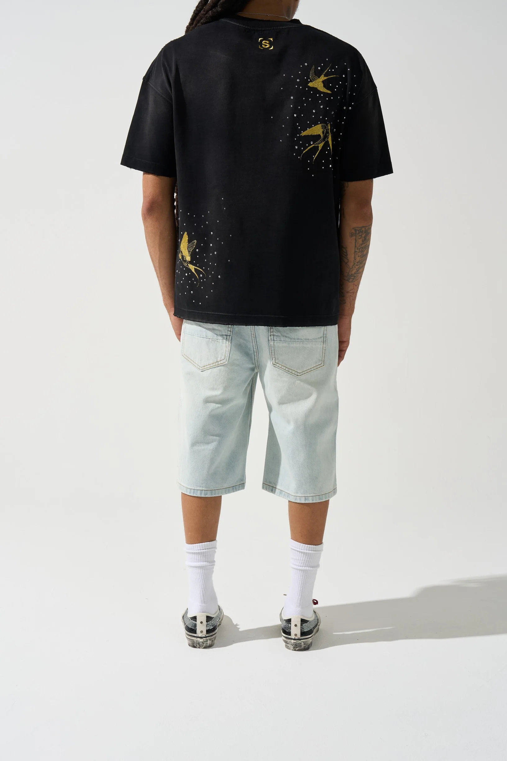 SIDE SCRIPT Light Denim Shorts - Image 4