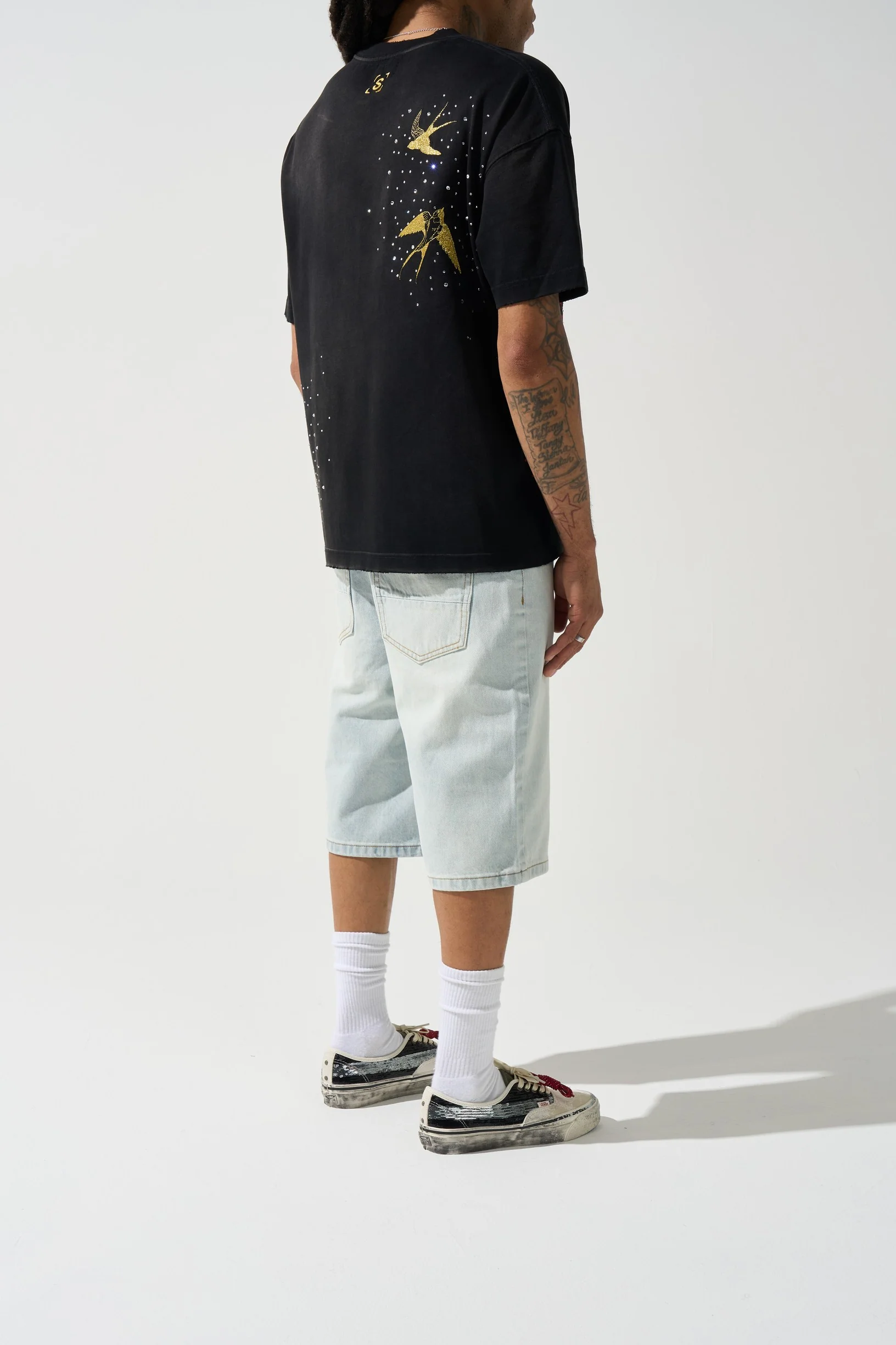 SIDE SCRIPT Light Denim Shorts - Image 5